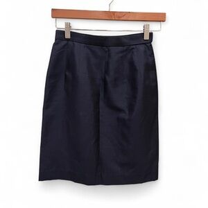 90s Silk Comme des Garcons Navy Pencil Skirt Dark Blue vintage M